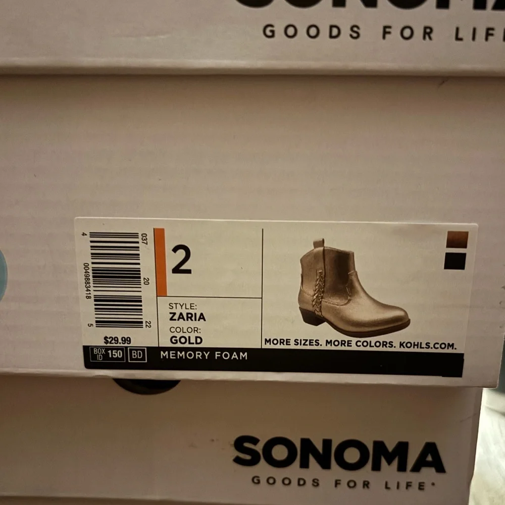 Sonoma Goods For Life Zaria Girls' Western Boots NWT size 2 - Picture 7 of 7